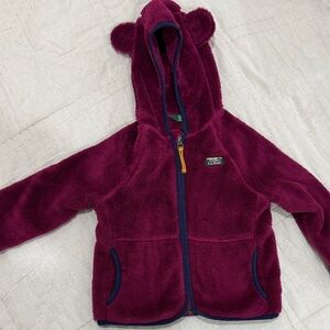 L.L. Bean Kids Jacket in Burgundy with Navy Accents